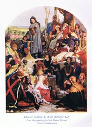 Chaucer lisant à Édouard III